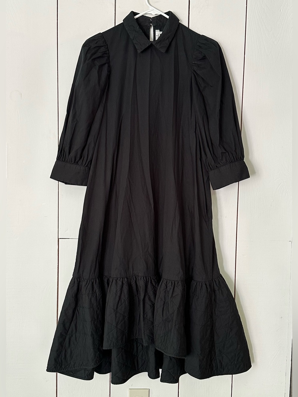 Noir Kei Ninomiya Drop Waist Quilted Dress Sz S Black